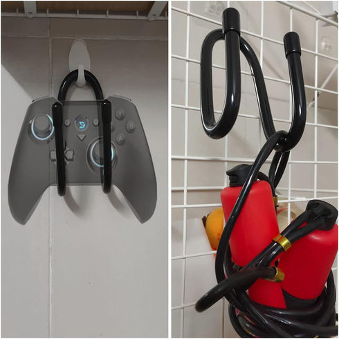 Chain Link Fence Hook 2PCS Black Chain Link Fence Hangers for Link Fence, Pool Hangers for Link Fence, Hard Hat Rack Holder...