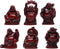 BRABUD Feng Shui 2in Red Resin Laughing Buddha Statue Figurines Set of 6 BS001...