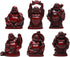 BRABUD Feng Shui 2in Red Resin Laughing Buddha Statue Figurines Set of 6 BS001...
