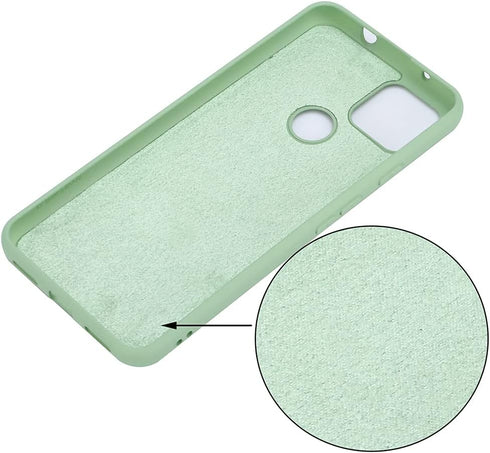 Cute Case for Pixel 5a Green Silicone Cover for 5a 5G, Soft Rubber Gel Case with Lanyard Girly Phone Case Women Case Matte Waterproof Shockproof P...