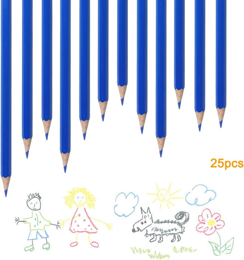 25pcs Checking Pencils advertising pencil Erasable Pencils Pre-Sharpened #2 HB with Eraser including a Free sharpener (Blue)...