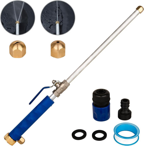 Hydro Jet Washer, 2-in-1 Hydro Jet Nozzle for Garden Hose?High Pressure Power Washer Wand with 2 Different Nozzles and Hose Quick Connectors for G...