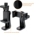 2 Pack Tripod Phone Mount, Cell Phone Holder Mount Head Standard Screw Adapter, Rotates Vertical and Horizontal, Adjustable Clamp, Compatible for ...