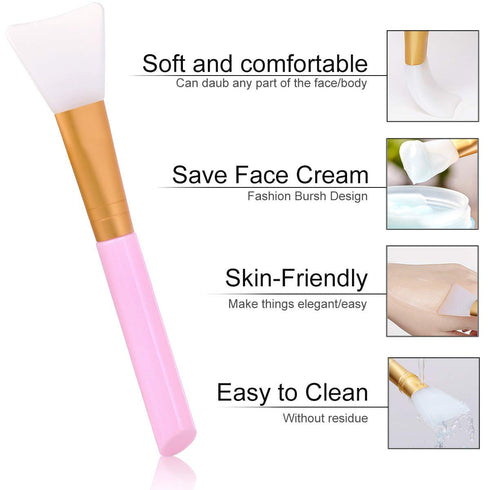 Akstore 3PCS Silicone Face Mask Brush,Mask Beauty Tool Soft Silicone Facial Mud Mask Applicator Brush Hairless Body Lotion And Body Butter Applica...