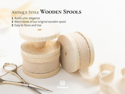 Vitalizart 3 Rolls Handmade Fringe Natural Cotton Ribbon 5/8" x 21Yd Light Nude Eco-Friendly Ribbons for Wedding Invites Bridal Bouquets Gift Wrap...