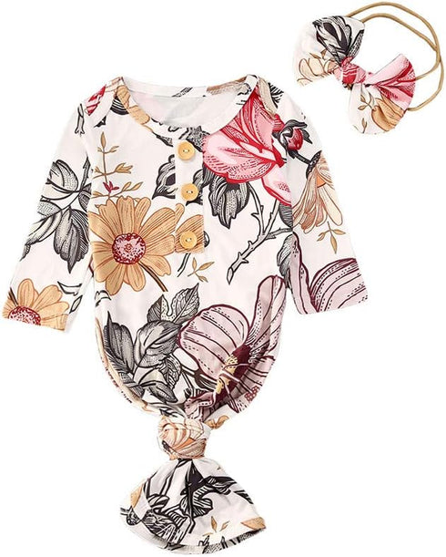 Infant Newborn Baby Girls Floral Sleep Gown Headband Sleepwear Romper Sleeping Bags Outfits...
