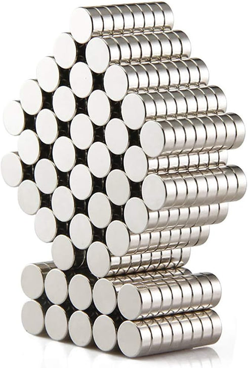 DIYMAG 300 PCS Small Refrigerator Premium Brushed Nickel Fridge, Office Magnets, 6x2 mm...