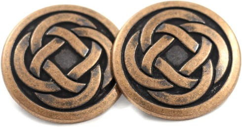 Bezelry 12 Pieces Tiny Celtic Knot Metal Shank Buttons. 20mm (3/4 inch) (Antique Copper)...