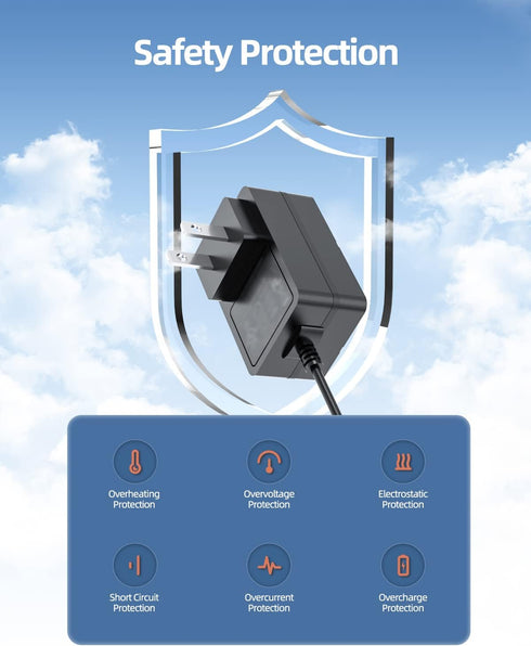 AC Charger Fit for Zoker A10 PRO, Zokerlife A11, Fykee P11 K-21B Pro, Ganiza V20 V25 Cordless Vacuum Cleaner 22.2V Battery Power Adapter Cord...