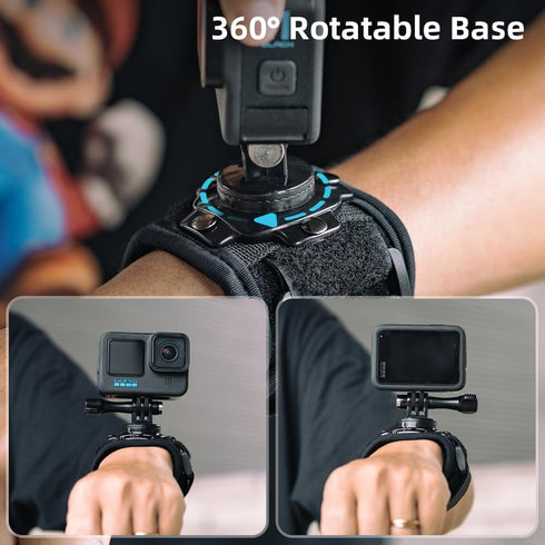SUREWO Wrist Strap Mount Compatible with GoPro Hero 12/11/10/9/8/7//6/5 Black,DJI Osmo Action 4/3,Insta 360 ONE R,AKASO/Campark and More...