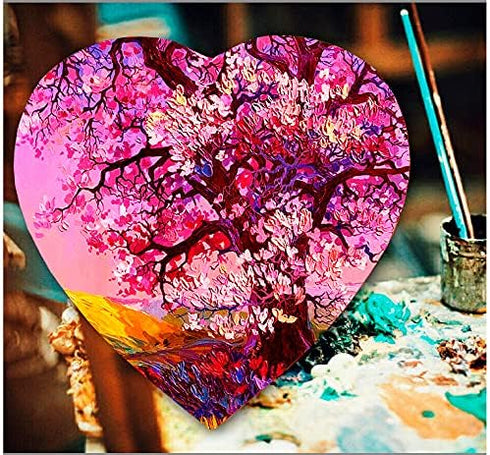 Heart Shaped White Blank Painting Canvas Wooden Framed Artist Pre-Stretched Canvas Panel Plain Small Canvas Crafts Boards for Students Artists Pai...