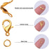 500pcs Jewelry Making Accessories Kit, 200pcs Knot Covers Clamshell Fold-Over Bead Tips 100pcs Lobster Claw Clasps and 200pcs Open Jump Rings Conn...