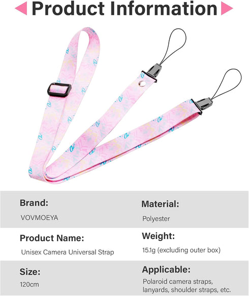 Camera Strap Kids,Camera Lanyard Neck Strap Kids,iPad Strap for Kids,Children Camera Strap for Fujifilm mini Camera Kodak Smile + Smile plus(Pink)...