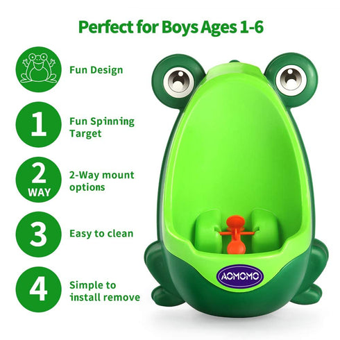 Urinal for Toddlers Boys with Frog Funny Aiming Target,Frog Urinal Potty Training(Blue)...