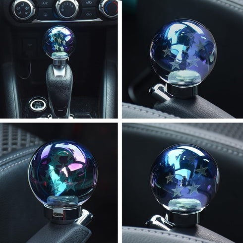 Blueshyhall LED Glass Crystal Shift Knob, Multicolor Gradient Gear Stick Shifter Lever Handle for AT/MT Car Stick Lever Head (Star pattern)...