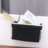 Canvas Bedside Storage Hanging Organizer for Dorm Bunk Bed Rails, Black Container for Tablet, Magazine, and Essentials, 11.81 X 7.48 X 5.11 Inches...