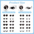 OLYCRAFT 96 Pcs 24 Styles Glass Craft Eyes 0.7 inch Half Round Glass Puppet Eyes Stuffed Crochet Eyes Animal Eye Crochet Crafts Making for DIY Cla...