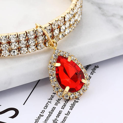 Pet Collar Gold with Diamond Shiny Adjustable Crystal Wedding Cat Collar Dog Small and Medium Pet Collar Glitter Decoration...