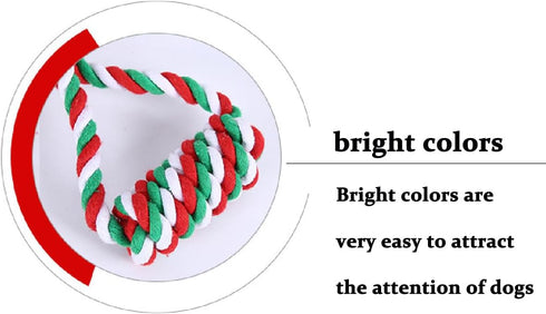 Dog Chew Toys,Dog Toys for Small Dogs and Medium Dogs for Boredom and Stimulating Teeth Cleaning Gum Massage Tug Christmas Dog Ball Rope Toy Set o...