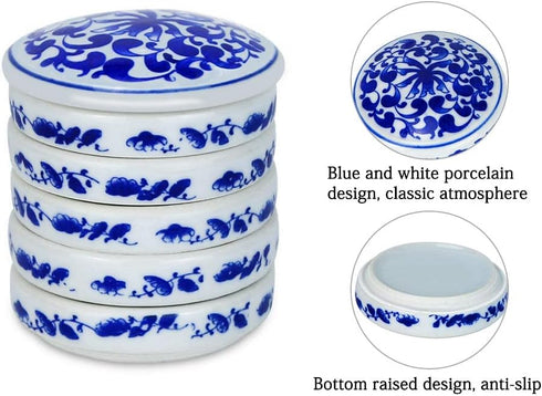 5 Layers Mixing Trays Set Round Porcelain Watercolor Palettes Sauce Dishes...