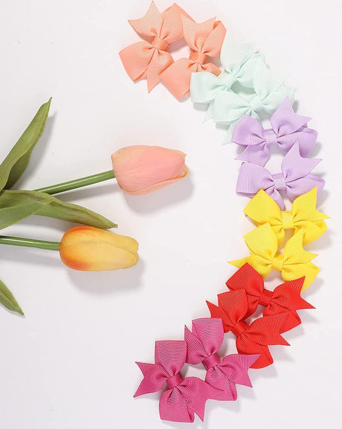 Baby Hair Clips 60PCS - 2" Fully Lined Tiny Hair Bows Alligator Clips for Infants and Toddlers in Pairs...