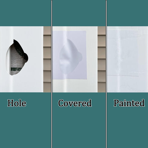 Vinyl Siding Repair Kit 12Pcs 6.3X4.75Inch Self-Adhesive Vinyl Siding Patch PVC Vinyl Tape Cover Any Cracks Holes Blemishes on Vinyl Siding Fence ...