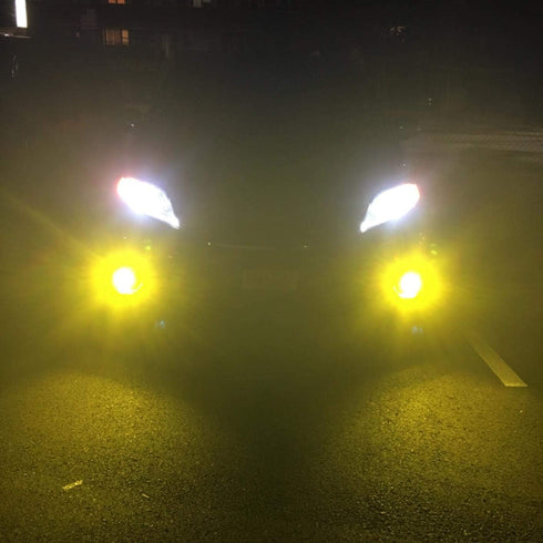H3 LED Fog Light Bulbs Pack of 2, Extremely Bright 3030Chips H3 LED Bulbs with Projector for Car Fog Lights, Daytime Running Lights DRL (Golden Ye...