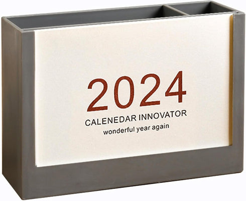 Pen Holder 2024 Desk Calendar for Desk Office Storage Study Room School, Fresh Pencil Holder With Calendar, Pen Cup Pen Hilder Pencil Desk Holder ...