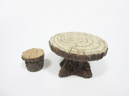 Pacific Giftware Enchanted Garden Tree Stump Table and Chairs Set Mini Fairy Garden Decorative Accessory 3pc Set...