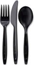 Preserve Recycled Plastic Cutlery Made in USA, 24 Count (8 Forks, 8 Knives, 8 Spoons), Black...