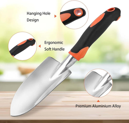 Garden Trowel, Small Spade Shovel for Digging, Hand Shovel for Gardening, Garden Shovel with Ergonomic Non-Slip Handle, Aluminum Heavy Duty Trowel...