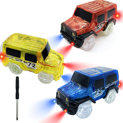 Tracks Cars Replacement with LED Light Glow Car Toys, Glow in The Dark, Race Car Track Compatible with Car Tracks Toys for Kids for Boy Girl Age 3...