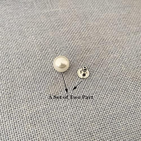 Walfront Beads for Fabric Decoration Mixed Pearls Round Rivets Studs Buttons Embellishments Pearls for Leathercrafts Bag Shoes Clothes Bracelet (W...