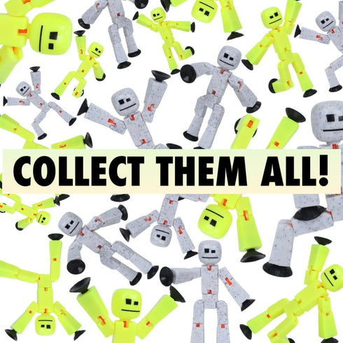 Zing StikBot Dual Pack - includes 2 StikBots - Collectible Action Figures and Accessories, Stop Motion Animation, Ages 4 and Up - Yellow Highlight...