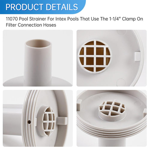 11070 Strainer Connector/adapters for 1-1/4" Fitting Fits Intex Swimming Pool 11072 Strainer Grid Replace Parts 26165EH 26167E 26175EH (2-Pack)...