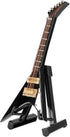 Pssopp Wooden Miniature Electric Guitar Mini Black Musical Instrument Miniature Dollhouse Guitar Model with Stand and Case for Dollhouse Decoratio...