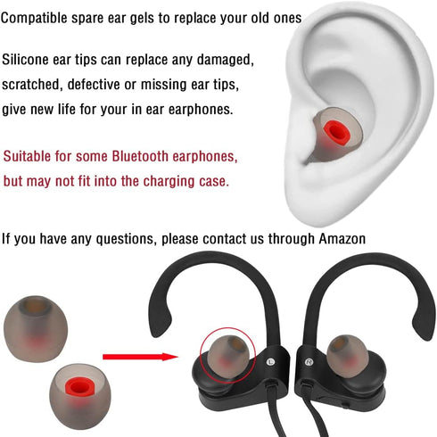 Replacement Earbud Tips Silicone Ear Tips for in- Ear Headphones Eartips Tips (Inner Hole from 3.8mm-5.5mm Earphones) Earbud Replacement Tips Earb...