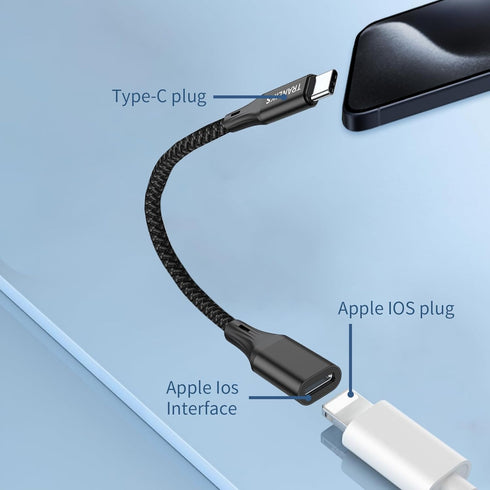 for Lightning to USB C Adapter, Only Supports 60W PD Fast Charging and Data Transfer for 15/15 Pro/15 Plus/15 Pro Max and Other USB C Devices-Blac...