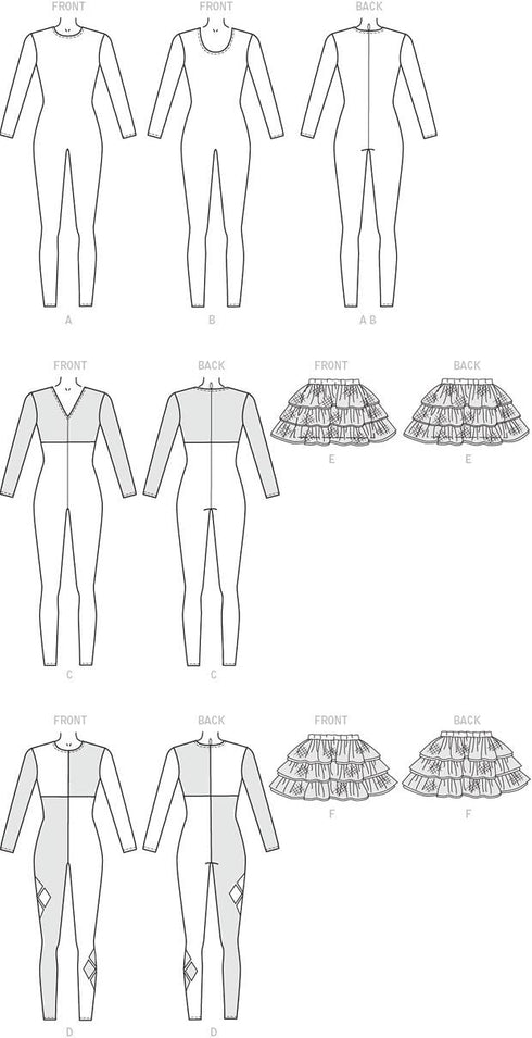 McCall's Patterns M7269 Bodysuits & Ruffled Skirts, D5 (12-14-16-18-20)...