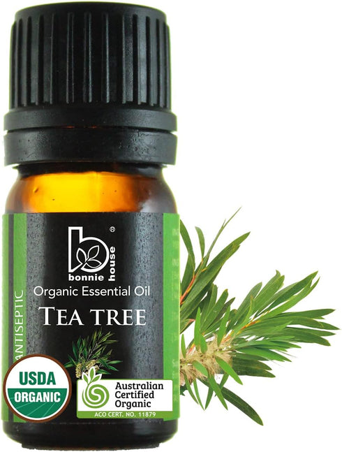 Organic Tea Tree Essential Oil - USDA Organic, 100% Pure, Therapeutic Grade for Aromatherapy, Skin Care, Travel, Diffuser - 5ml Small Oil by B BON...