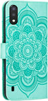 for Samsung Galaxy A01 Case Flip Premium Wallet Phone Case PU Leather Mandala Embossed Shockproof Cover with Kickstand Card Holder Cover for Samsu...