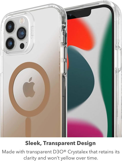 Gear4 ZAGG Milan Snap Case - MagSafe Compatible Clear Case with Beautiful Detailing - for Apple iPhone 13 Pro Max - Rose,702008222...