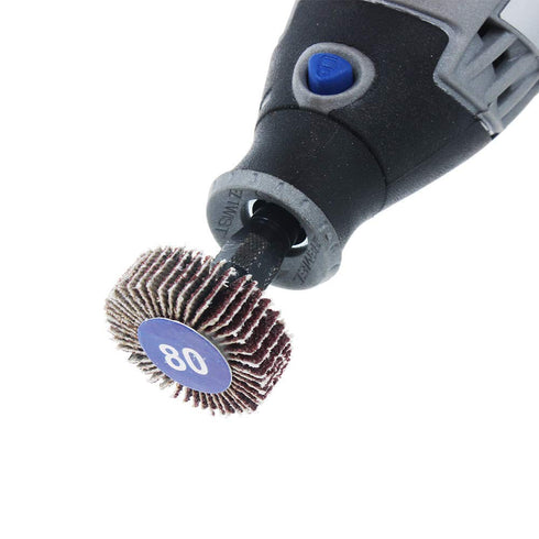AUTOTOOLHOME 20PCS Abrasive Flap Wheel Sander 80 Grit 1/8" Shank Diameter 32mm 3/8" Thick and 1" Abrasive Sandpaper Flap Sanding Wheel Grinding He...