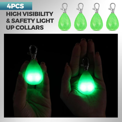 LEIFIDE 4 Pack Dog Collar Lights for Night Walking Rechargeable LED Pet Lights Waterproof Dog Safety Collar Lights for Pets Running Climbing Campi...