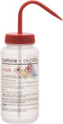 EISCO Wash Bottle for Acetone, 500ml - Labeled with Color Coded Chemical & Safety Information (4 Colors) - Wide Mouth, Self Venting, Low Density P...