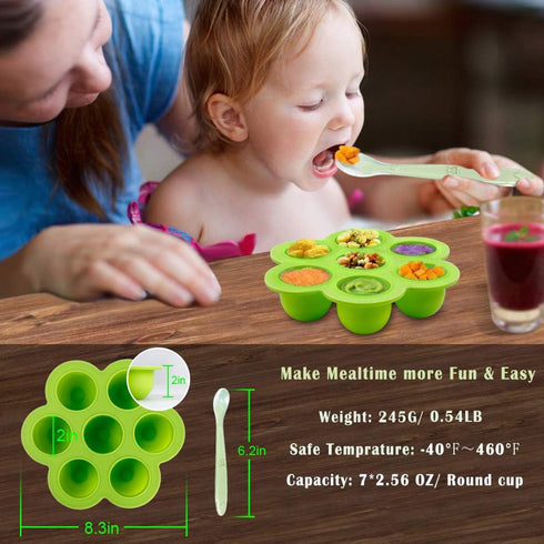 ROTTAY Silicone Egg Bites Molds and Steamer Rack Trivet with Heat Resistant Handles Fit Instant Pot Accessories, 7pcs set for 6qt & 8qt Electric P...
