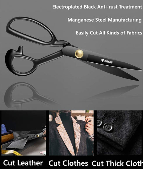 Fabric Tailor Shears Professional 9" Heavy Duty Sewing Scissors for Leather Clothes Industrial Strength High Carbon Steel Tailor Scissors Sharp fo...