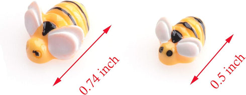 Sowaka 20 Pcs Mini Bee Ornaments Tiny Resin Flatback Embellishment Bumble Bee for Hair Clip DIY Craft Art Project Home Garden Decoration Supplies ...