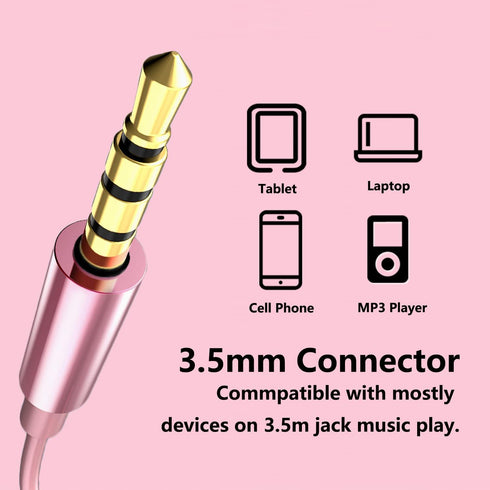 Rose Gold Earbuds, Girls Pink Earphones Wired with mic, Volume Control in Ear Headphones 3.5mm for Smartphones Mp3 Tablet Laptop...