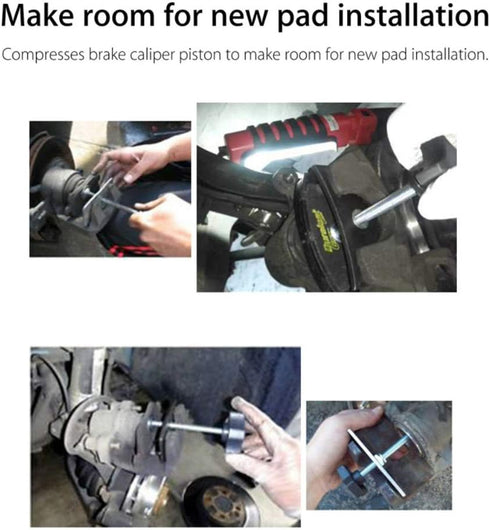 HARDK Disc Brake Pad Spreader Tool - Replace & Install Brake Pads - Tool Compresses Inner Brake Pads and Resets Caliper Pistons - Good for Cars an...